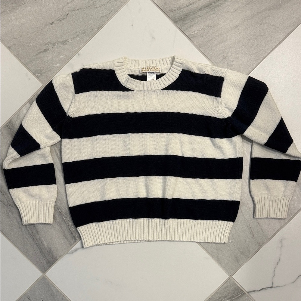 TBBC Striped Navy and White Sweater